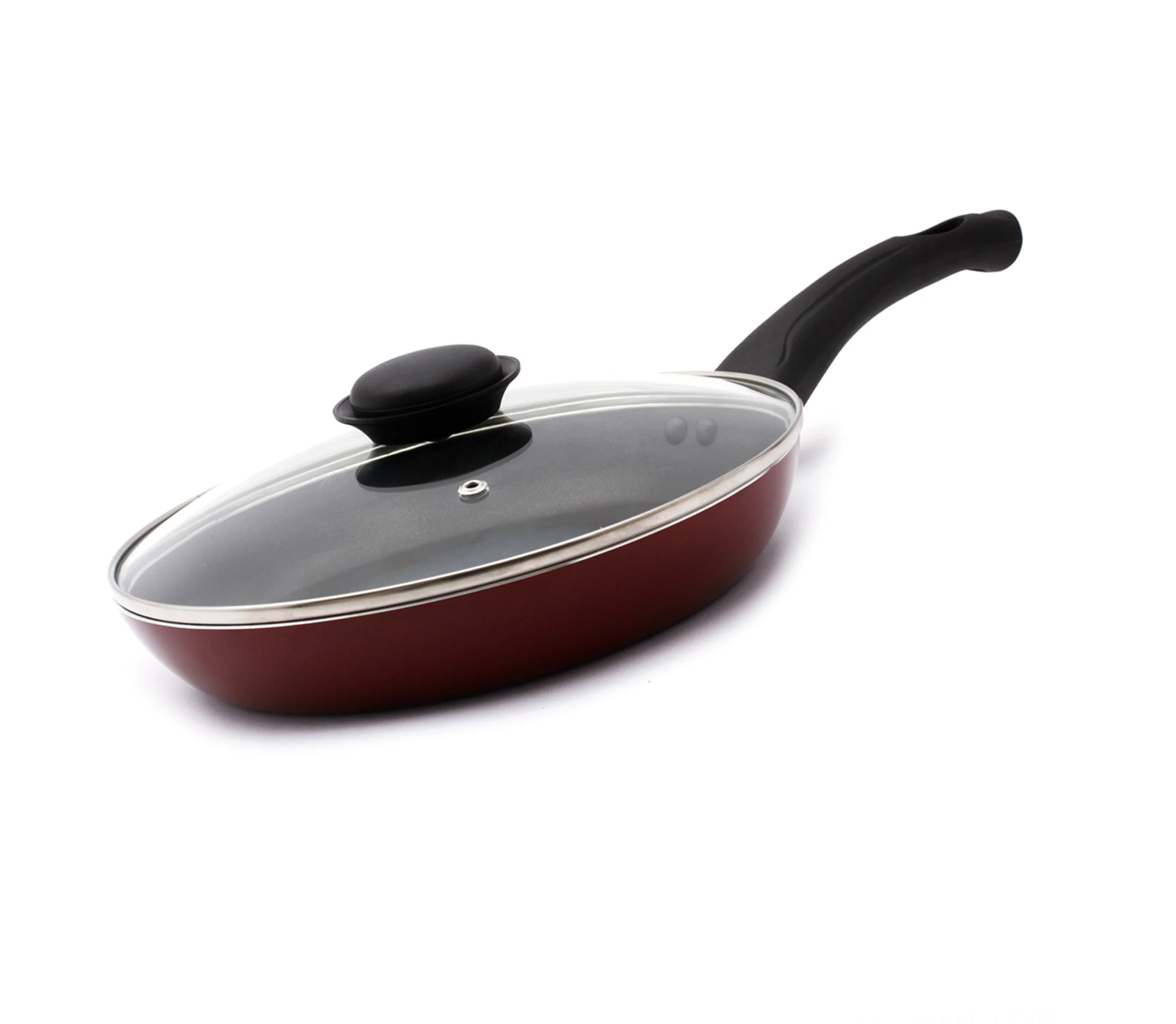 Royalford RF2953 Non-Stick Frypan with Glass Lid| 3 Layer PFOA & Lead Free Coating| Premium Aluminium Body| Bakelite Handle| Gas & Induction Compatible Cookware Pan Set