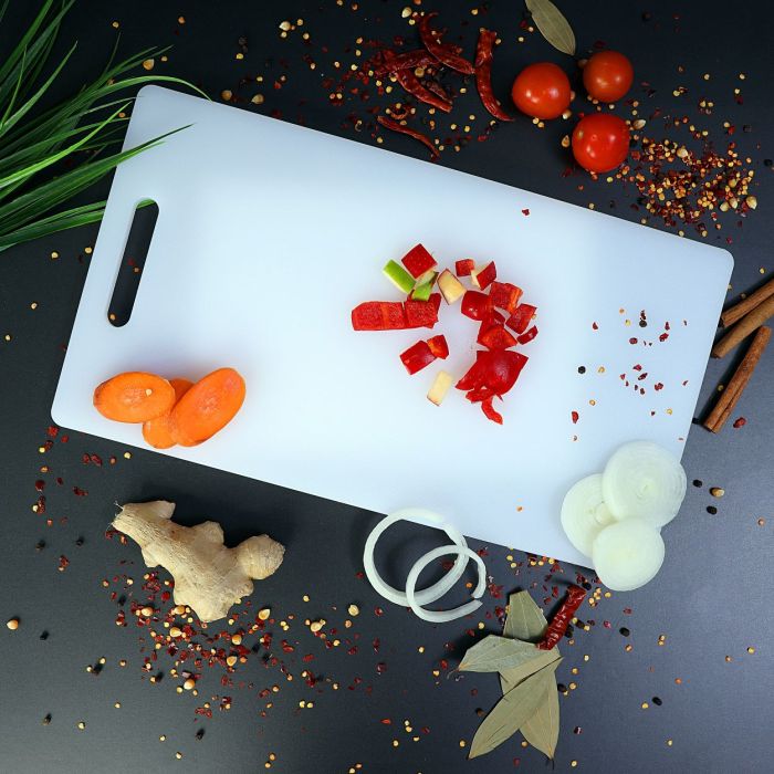 Royalford RF401-CBXL 44x25cm Chopping Board| non-slip base, durable polyethylene & non-toxic| Durable, easy-clean surface & hanging hole for convenient storage| - Image 4
