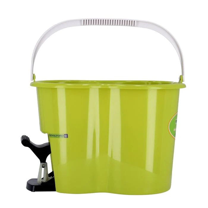 Royalford RF4238GR Spin Easy Mop with Bucket | 360° Rotating Microfiber Mop Head | Adjustable Height Handle | Foot Pedal Spinner | Fast Drying & Free Extra Mop - Image 4