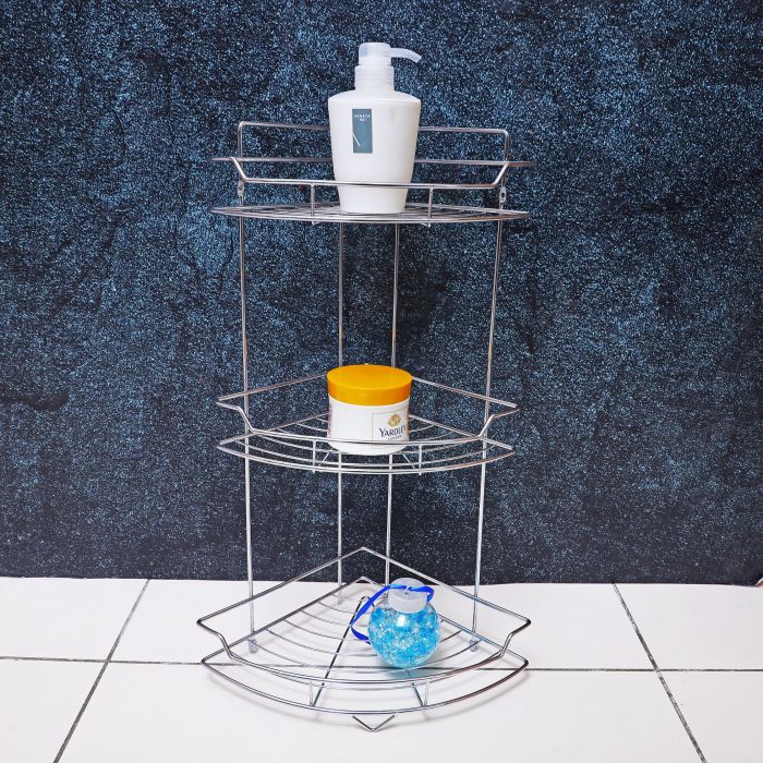 Royalford RF4374 3-Tier Corner Rack - Portable Design, Strong & Sturdy Material | Spice Rack Kitchen Bathroom Countertop Organizer Vanity Tray Cosmetic Makeup Storage Standing Shelf - Image 6
