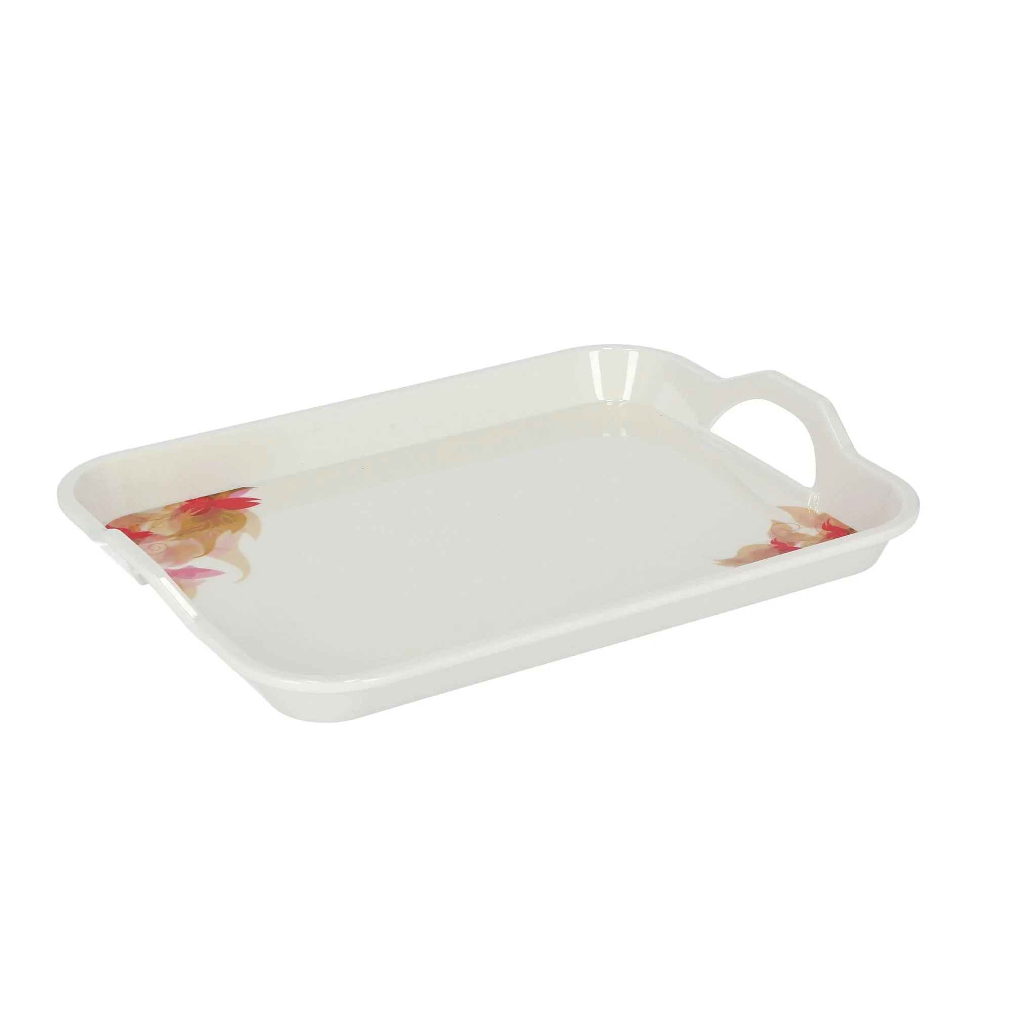 Royalford RF5063 17.5" Melamine Handle Tray| Durable, lightweight, floral design and easy-grip handles| Scratch, Stain Resistant, Durable and easy-clean finish| - Image 5