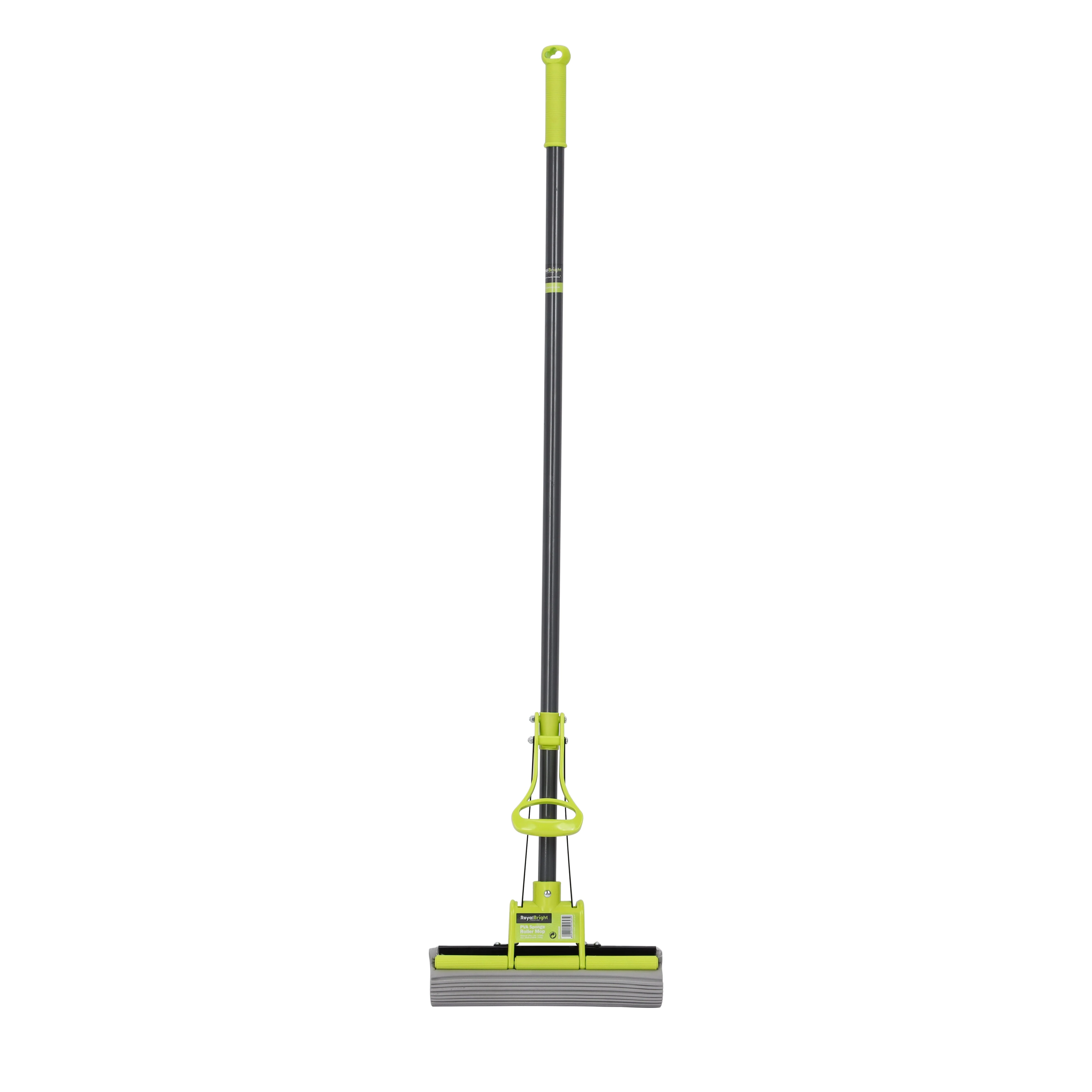 Royalford RF5828GR PVA Mop with Iron Handle| 10X High Absorbency Squeeze Floor Cleaning Mop| Long 116cm Iron Handle, Scratch-Free & Multi-Surface Cleaning Use|