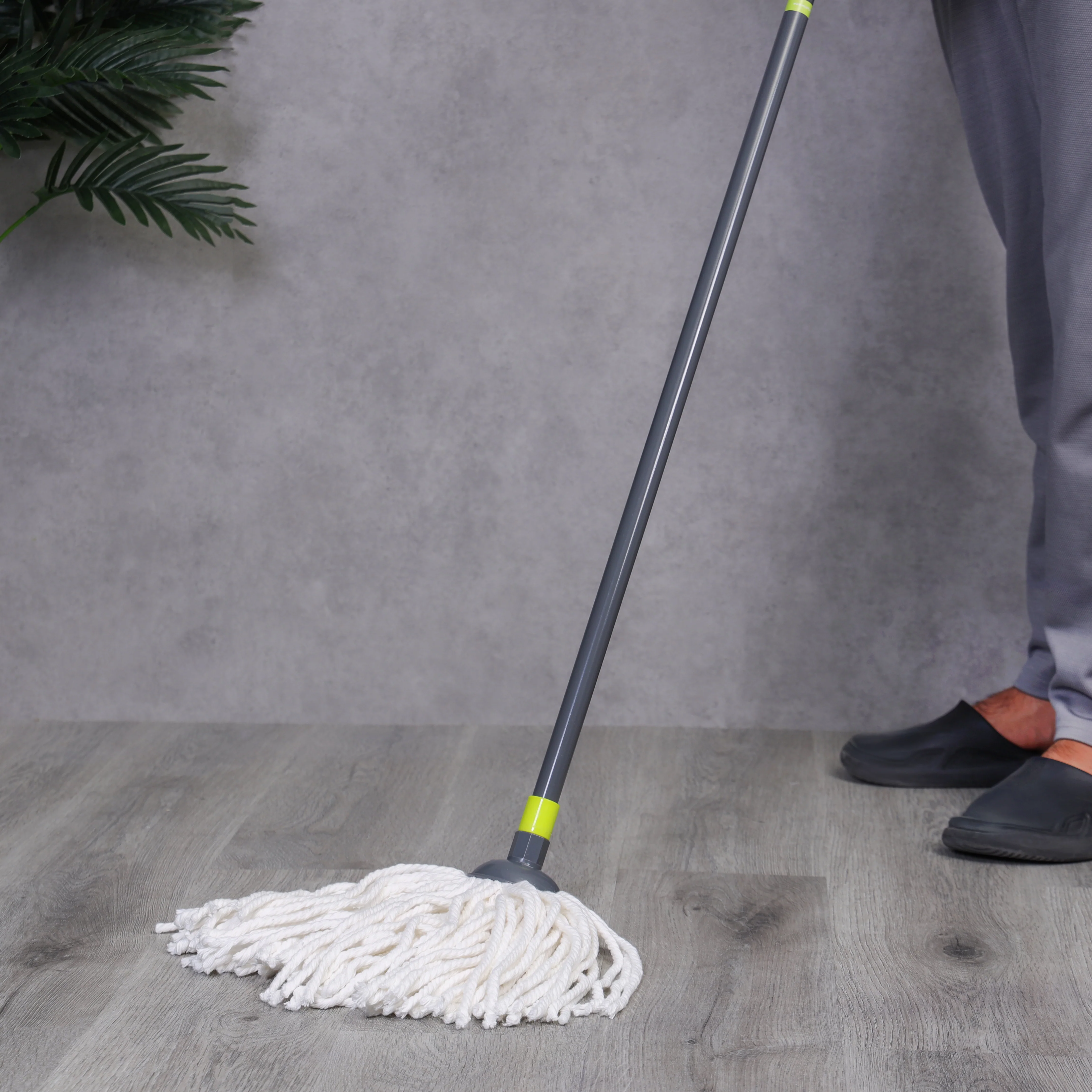 Royalford RF5829GR Hy-Sorb Cotton String Mop| 135cm, Super Absorbent Cotton Thread Floor Mop| Long Steel Handle for Tile, Marble, Wood & Multi-Surface Cleaning| - Image 4
