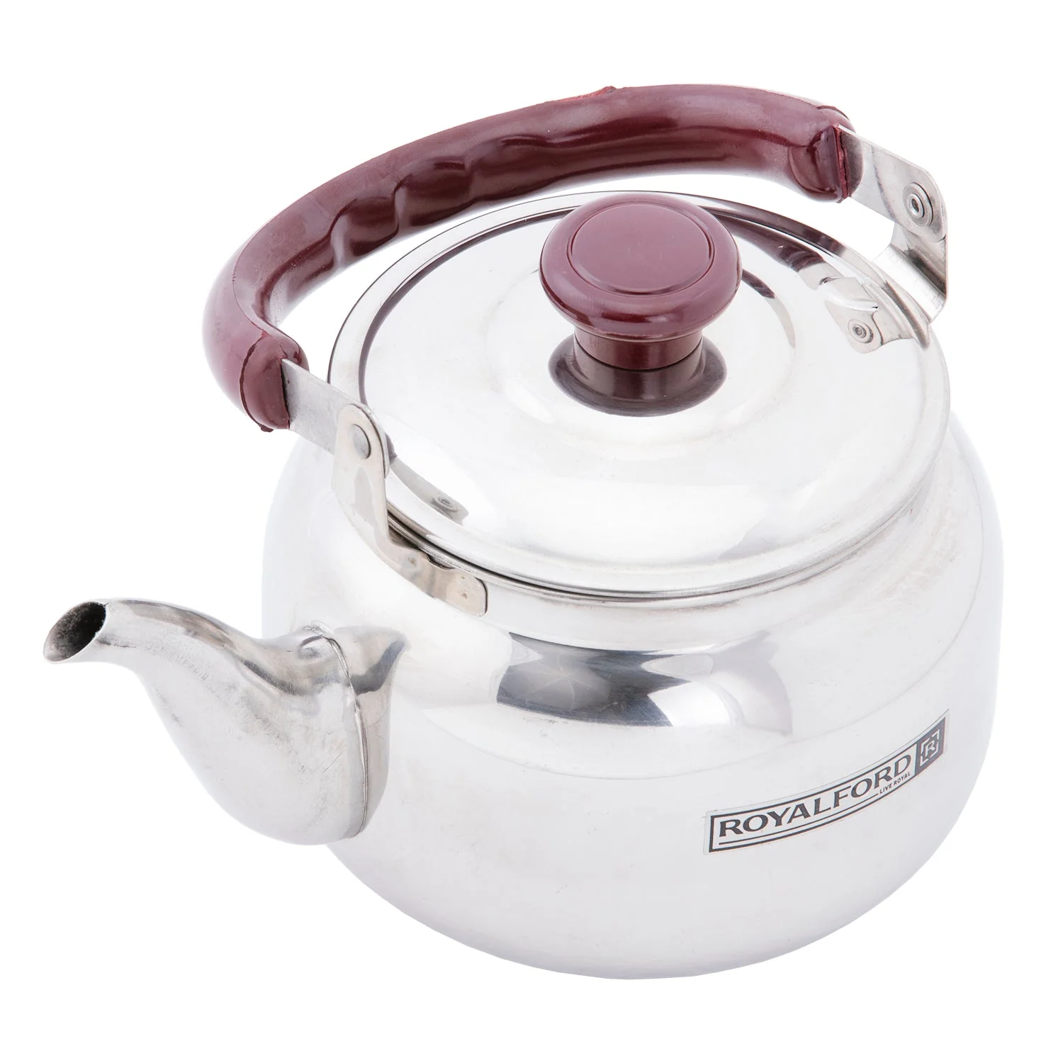 Royalford RF6188 0.75L Stainless Steel Whistling Kettle | Heat Resistant Phenolic Handle | Durable Stovetop Tea & Coffee Kettle | Perfect for Gas and Electric Cooktops - Image 2