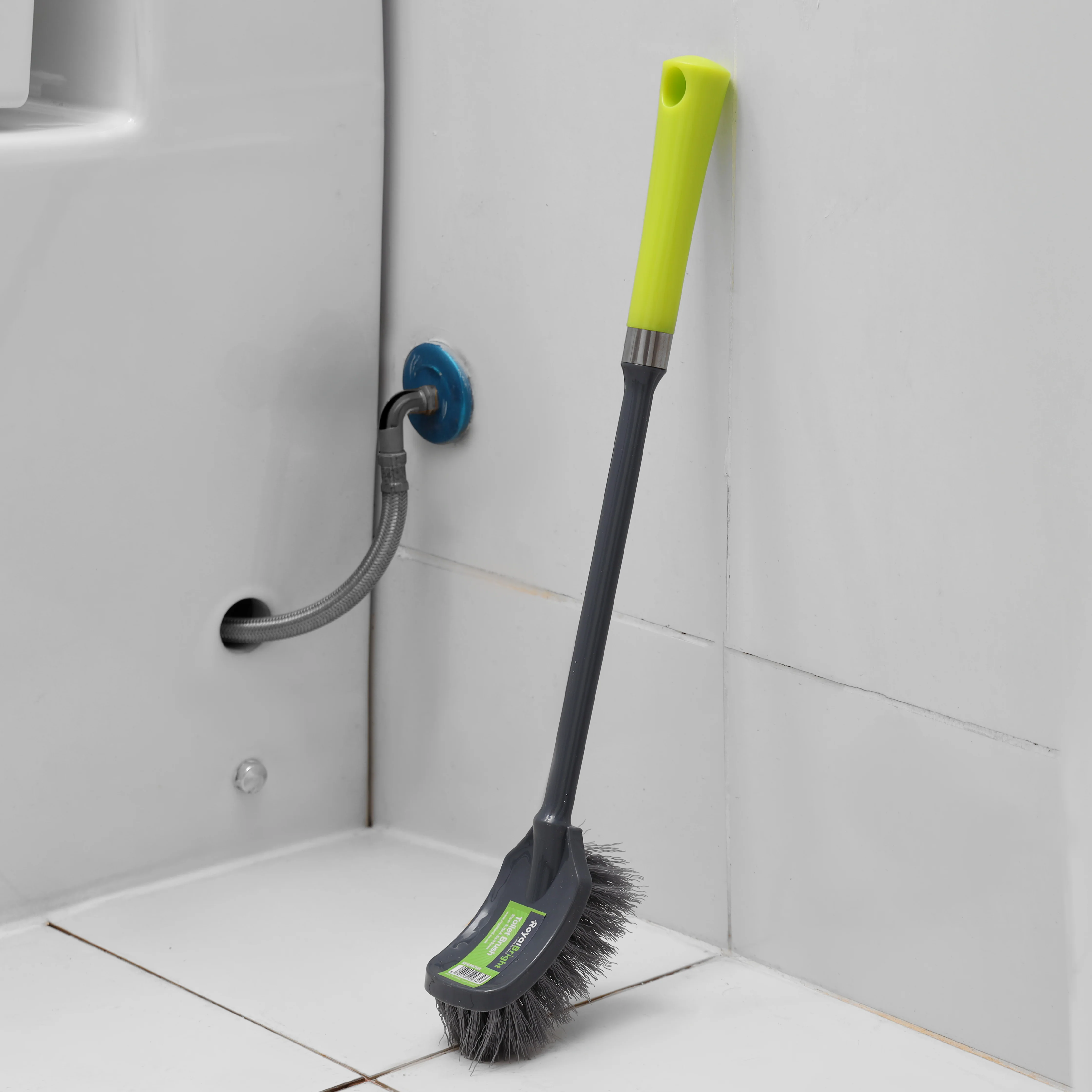 Royalford RF6997GR toilet brush| long handle, ergonomic grip and flexible bristles for deep cleaning| scratch-free, and durable PP+PET material, for all toilet| - Image 4