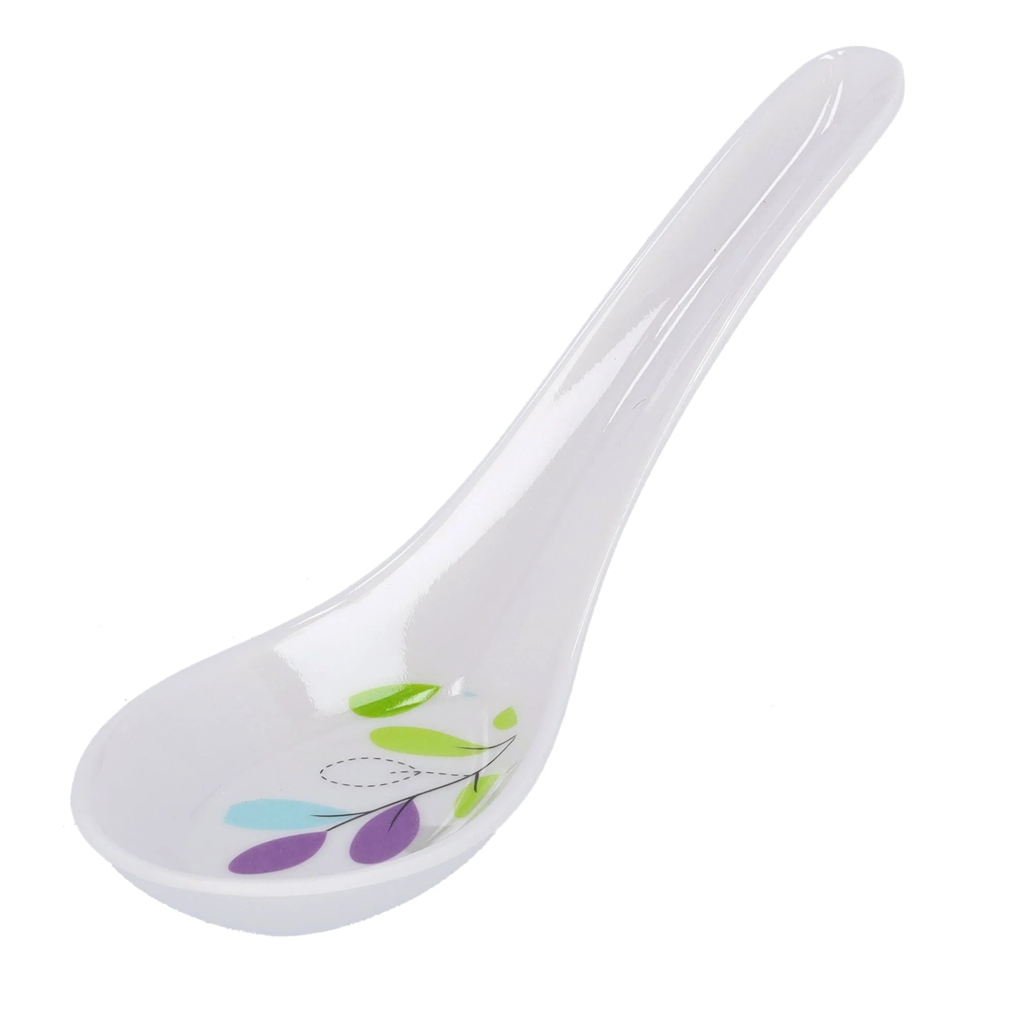 Royalford RF7389 Premium Melamine Soup Spoon | Elegant Leaf Design | Heat Resistant Lightweight & Break Resistant Serving Spoon for Daily Home, Hotel & Kitchen Use - Image 2
