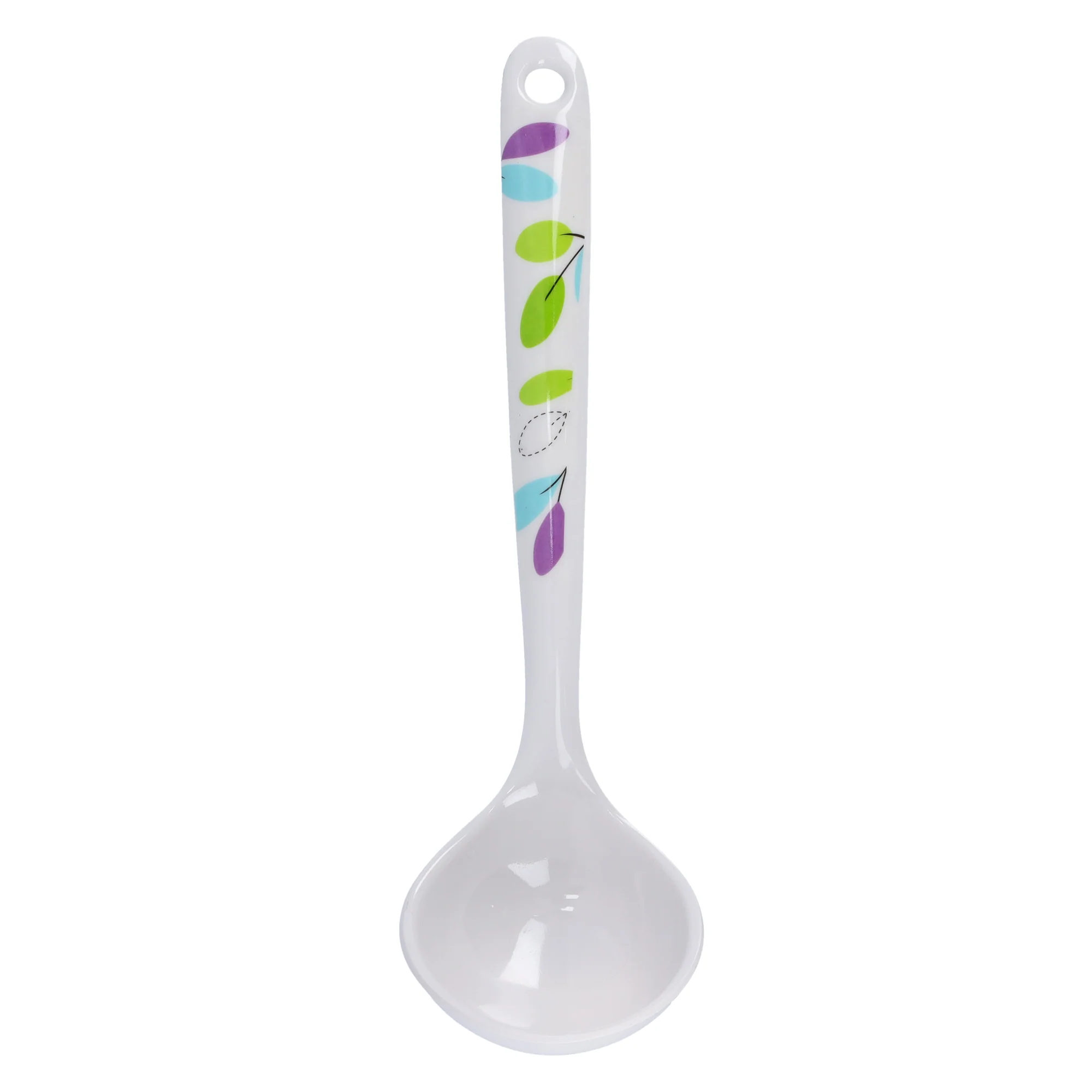 Royalford RF7393LF Premium Melamine Soup Ladle | Heat Resistant Lightweight Serving Spoon & Ergonomic Handle| Break Resistant Kitchen Utensil for Daily Cooking|