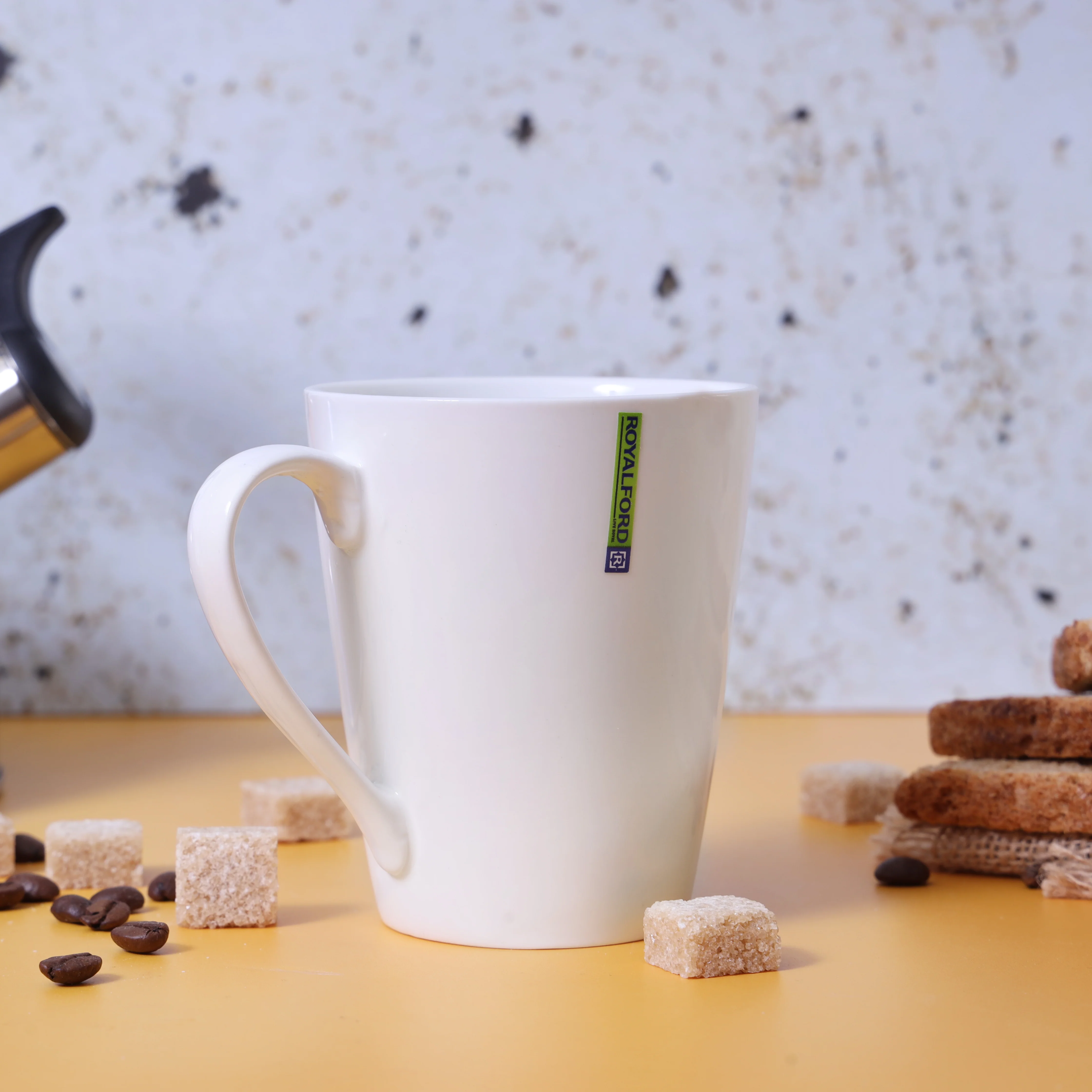 Royalford RF8017 230ml Magnesia Porcelain Mug | comfortable handle, broad mouth and lightweight design| Compact, durable finish for home and office or cafe use| - Image 3