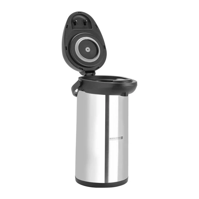 Royalford RF8336 3L Stainless Steel Airpot Flask - Heat Insulated Thermos for Keeping Hot/Cold Retention, Double-Wall for Coffee, Hot Water, Tea, Beverage | Ideal for Commercial & Outings - Image 2