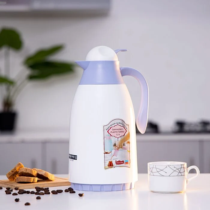 Royalford RF8556BL 1.3L Glass Vacuum Flask-Turkey/Blue - Durable & Portable| Leak-proof & Vacuum Insulation| Ideal for tea, coffee, juices, milkshakes, smoothies - Image 2