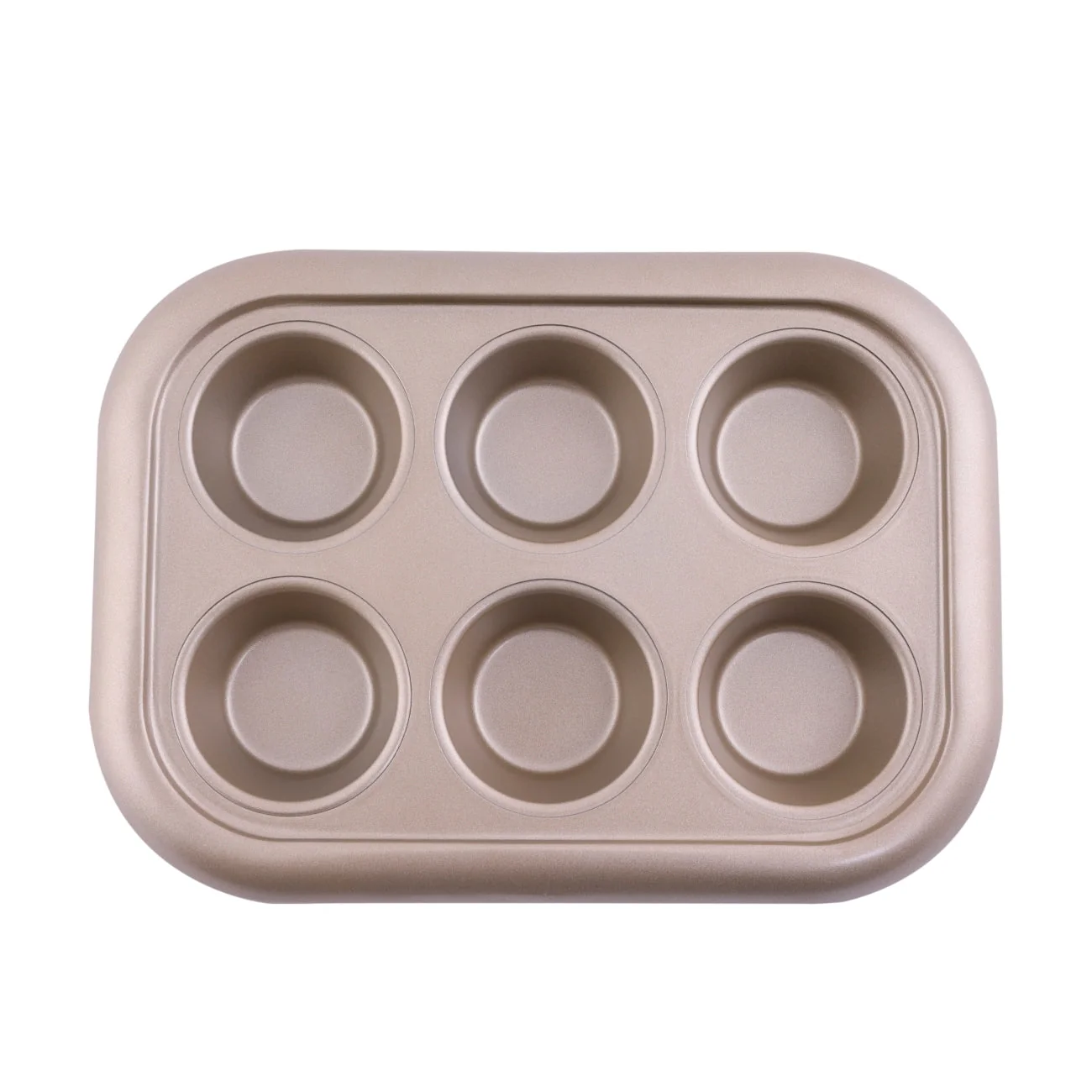 Royalford RF8792 6 Cups Muffin Pan | Premium Non-Stick Oven Safe Bakeware Tray for Cupcakes & Muffins | Even Heat Distribution | Easy Food Release Durable Baking Pan