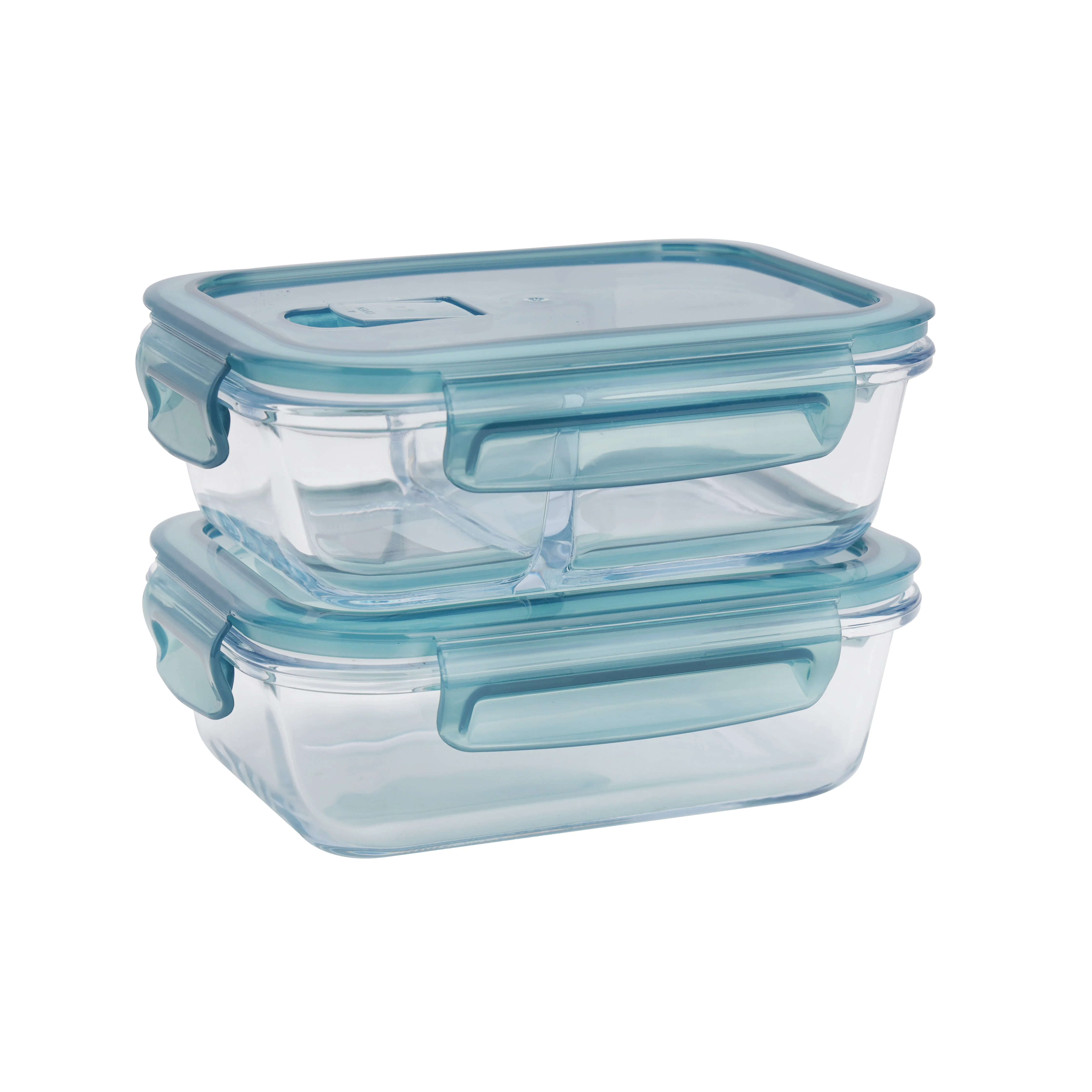 Royalford RF8814 Airtight Borosilicate Glass Container Set | 2PCS 600ml Oven Safe up to 400°C | Microwave, Freezer & Dishwasher Safe | Leakproof Eco Friendly Design