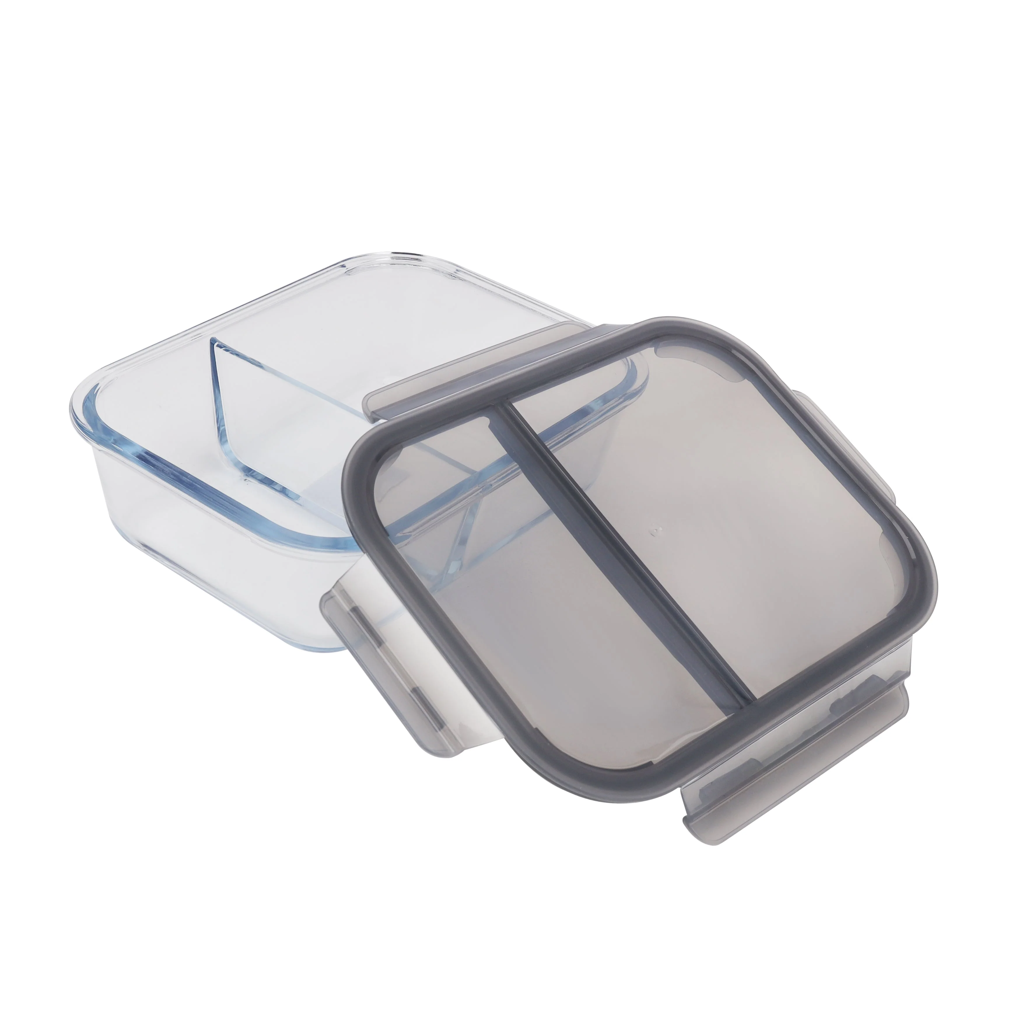 Royalford RF8816 1000ml Airtight Borosilicate Glass Container with Divider | Oven Safe Food Storage Box | Heat Resistant Spill Proof Microwave, Freezer & Dishwasher Safe - Image 3