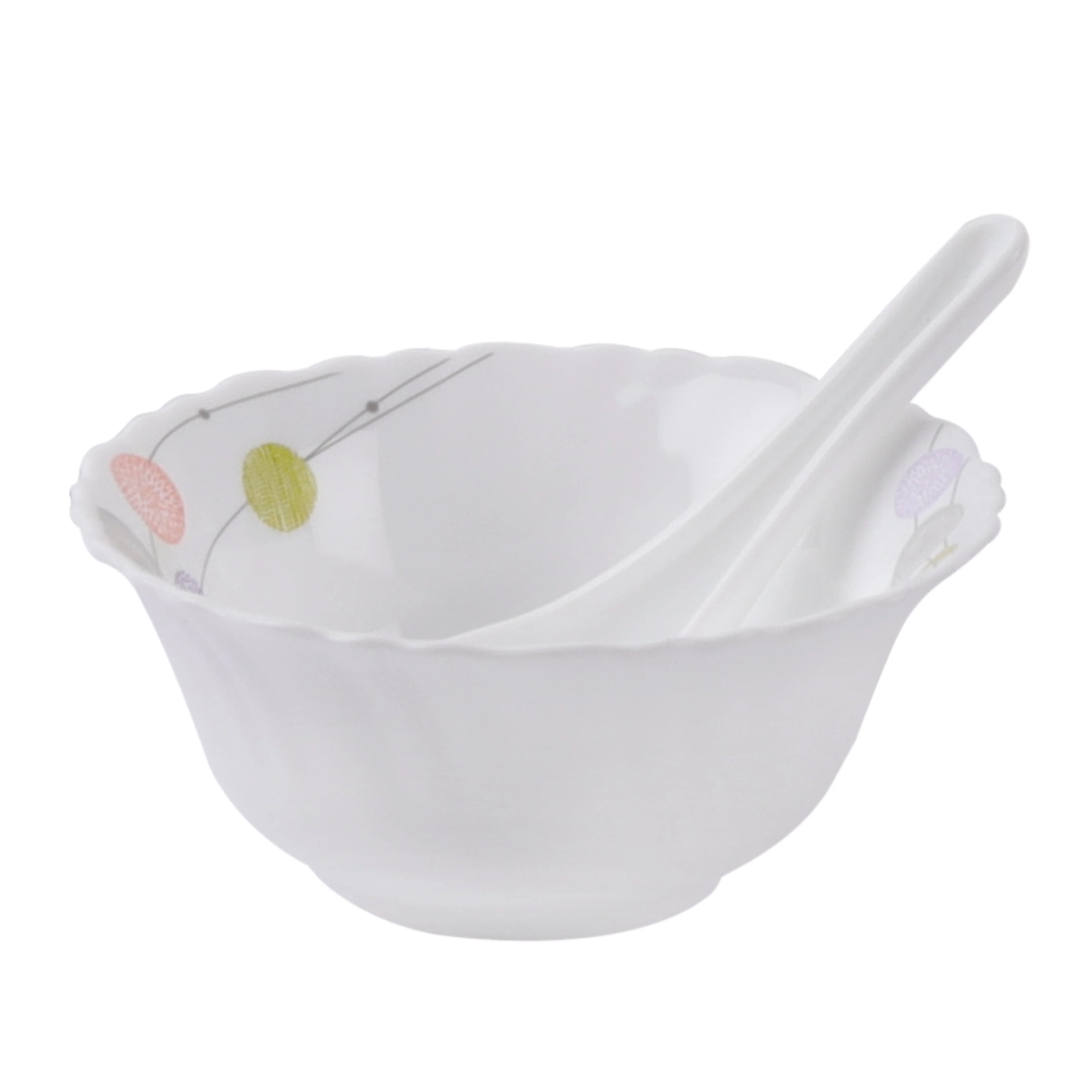 Royalford RF8984 Opalware Dinner Set 34Pcs | Elegant Floral Design Dining Collection | Lightweight| Chip-Resistant Opal Glass Plates & Bowls |Freezer-Safe Tableware Set - Image 4