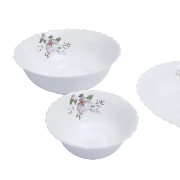 Royalford RF8985 34-Piece Opalware Dinner Set | Elegant Floral Design | Lightweight| Break-Resistant Tableware | Microwave Safe| Stylish Opal Dining Set for Daily Use - Image 3