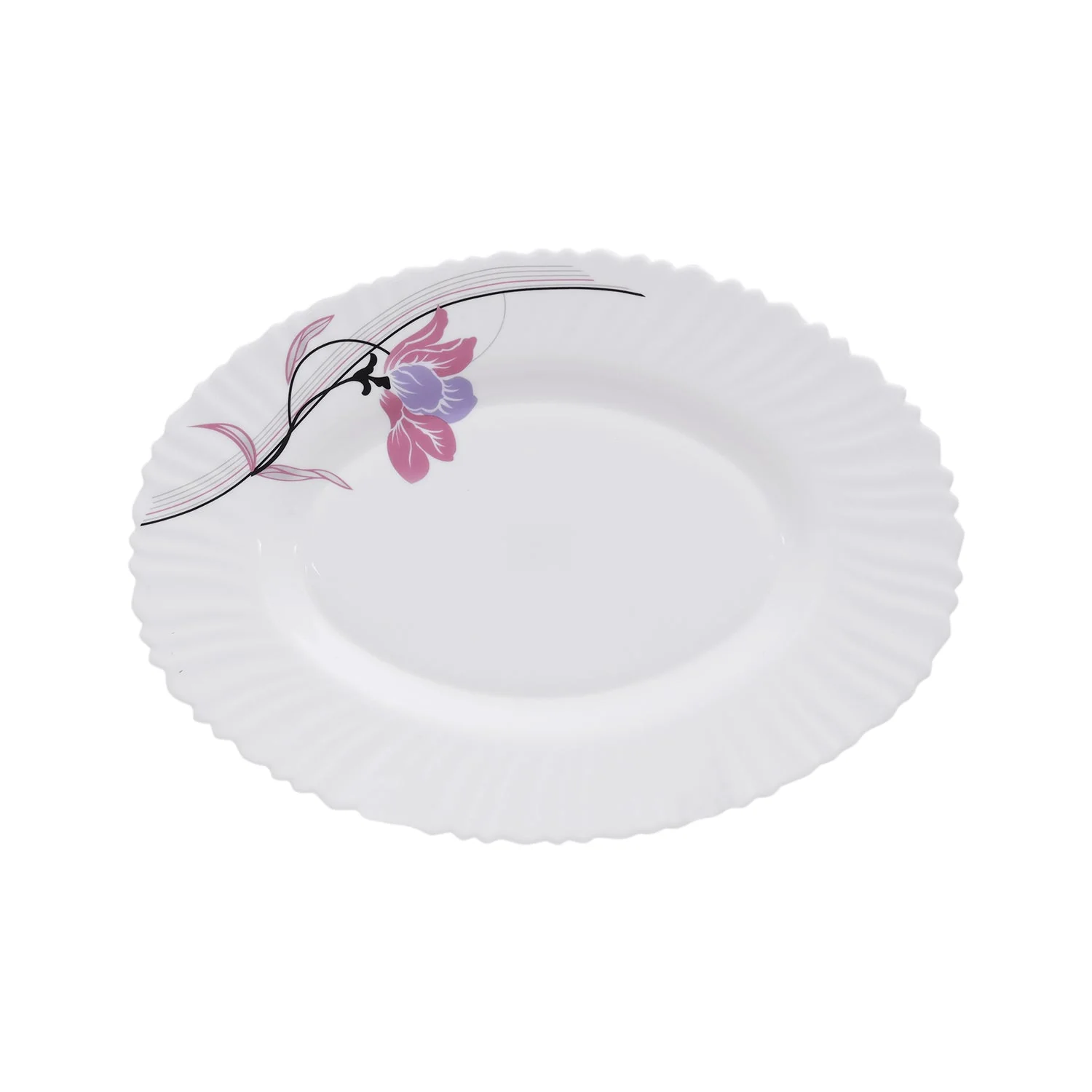 Royalford RF8986 34 Pcs Opalware Dinner Set | Premium Floral Designed Tableware Collection | Lightweight, Chip-Resistant Plates & Bowls| Durable & Elegant Serveware Set - Image 4