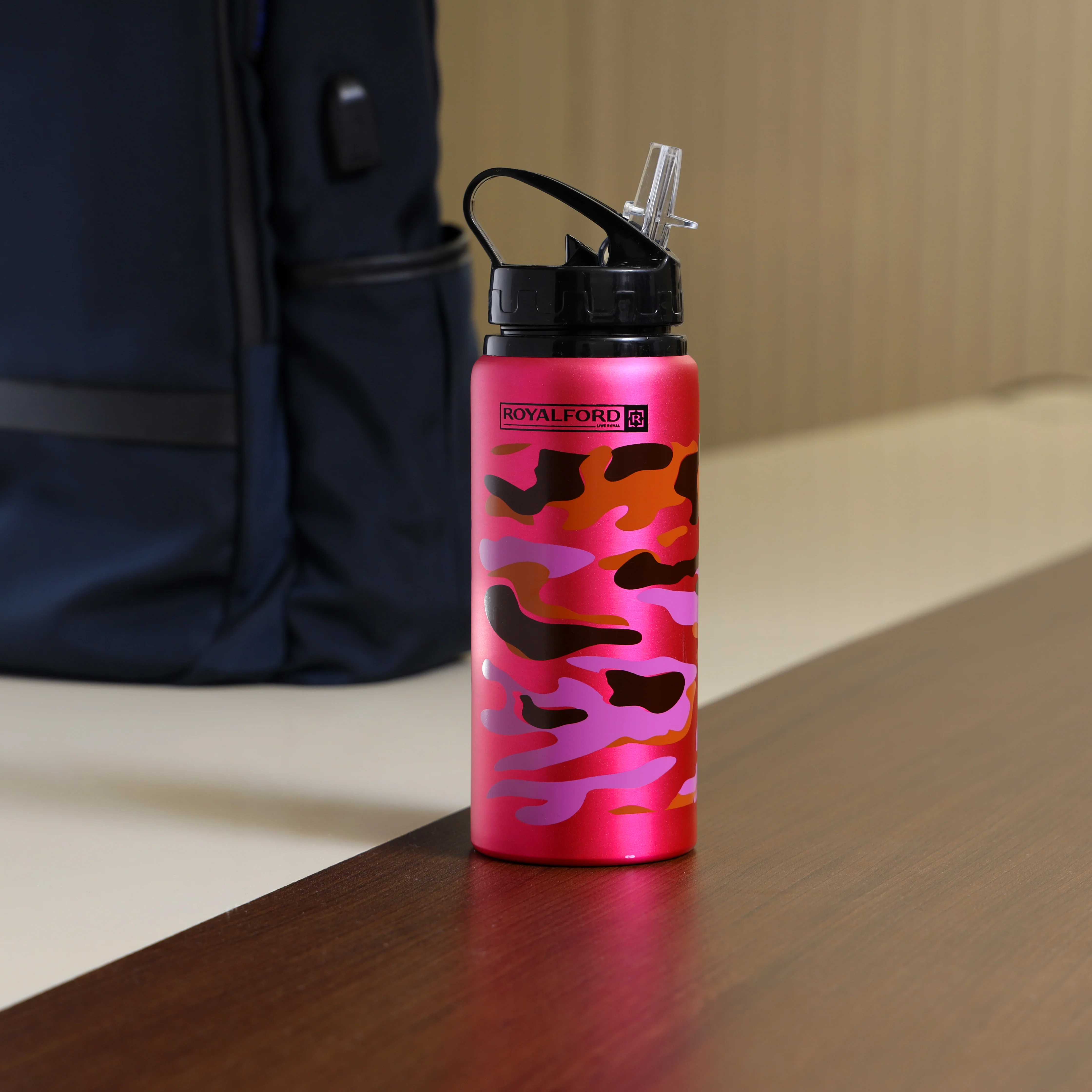 Royalford RF9361PN Sport Bottle 600ml| Stainless Steel Hot & Cold Insulated Water Bottle| Leak Resistant Lid, Portable Design, Perfect for Gym, Travel & Office| - Image 3