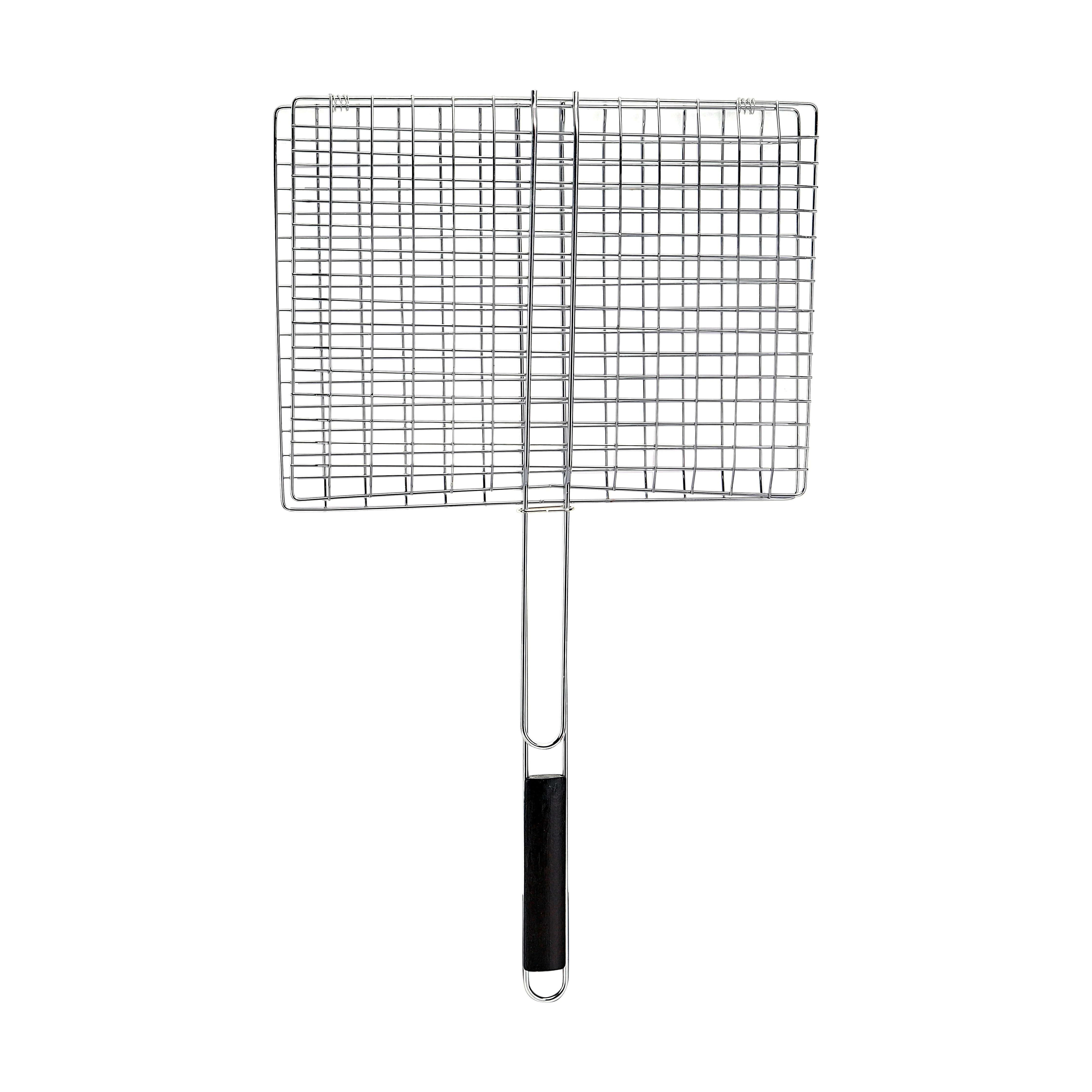 Royalford RF9393 Barbecue Grill Basket | 40×30cm Size | Durable Metal BBQ Grill | Heat Resistant Wooden Handle |Perfect for Outdoor Barbecue Cooking and Camping Use