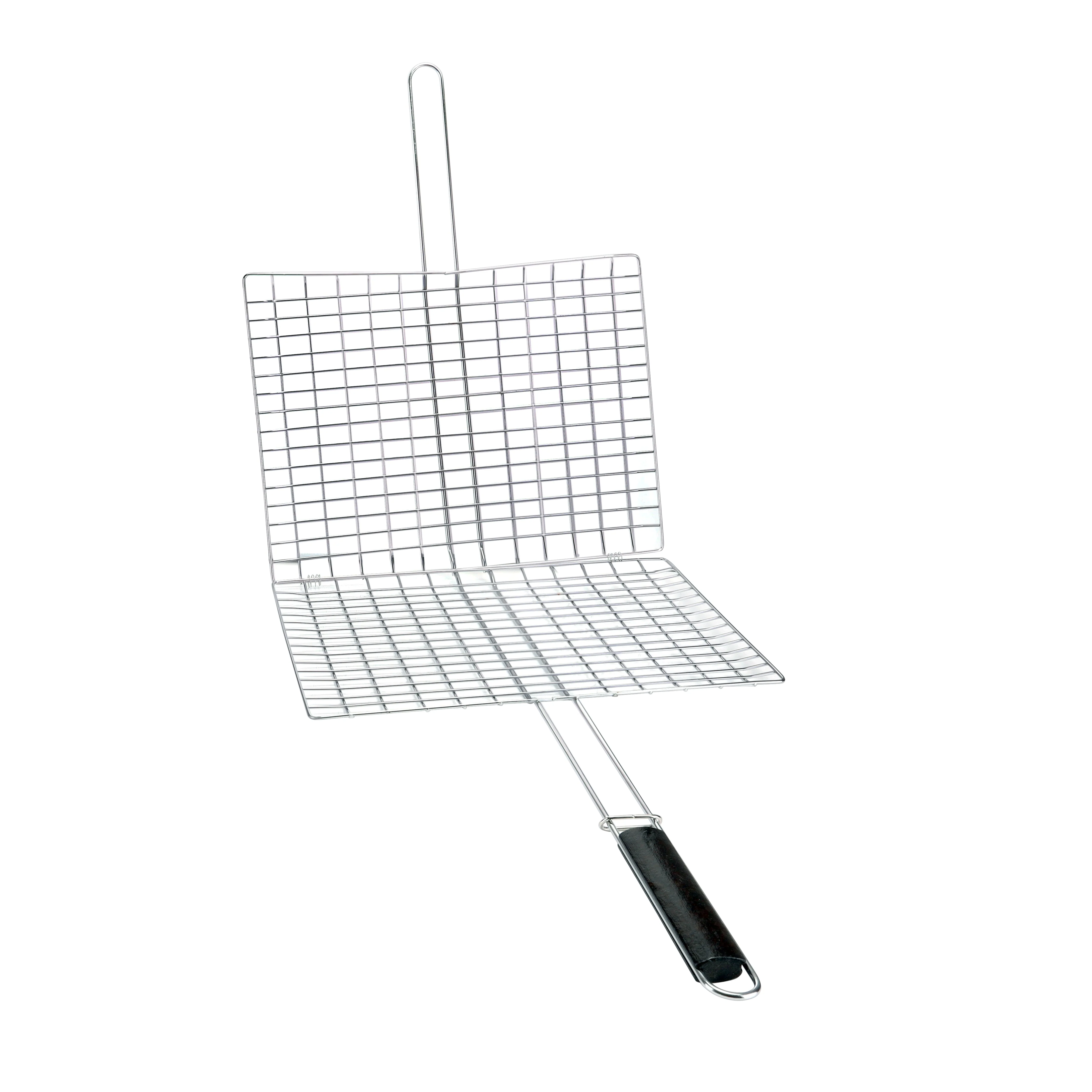 Royalford RF9393 Barbecue Grill Basket | 40×30cm Size | Durable Metal BBQ Grill | Heat Resistant Wooden Handle |Perfect for Outdoor Barbecue Cooking and Camping Use - Image 2