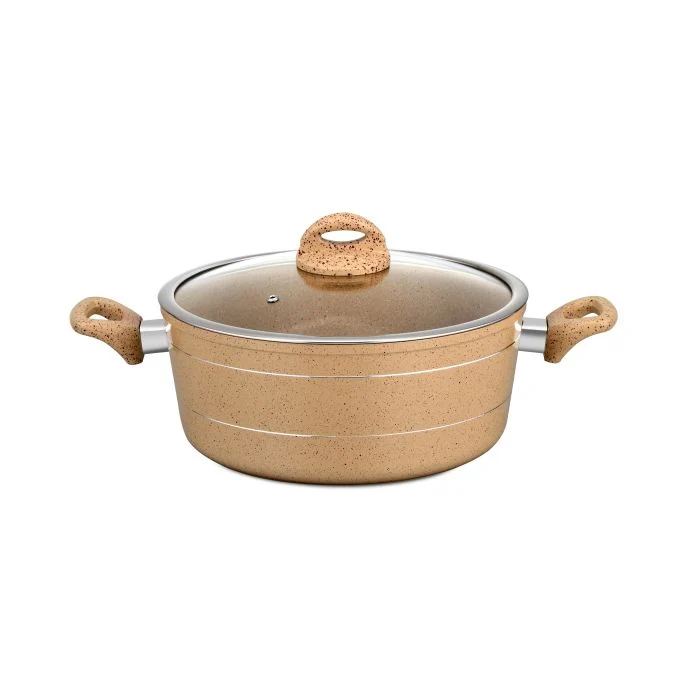 Royalford RF9467 22cm Die-Cast Aluminium Casserole with Glass Lid - Durable Marble Coating, High-Quality Aluminium Construction | Non-Stick Dish for Gas, Induction & Ceramic Hobs - Image 2
