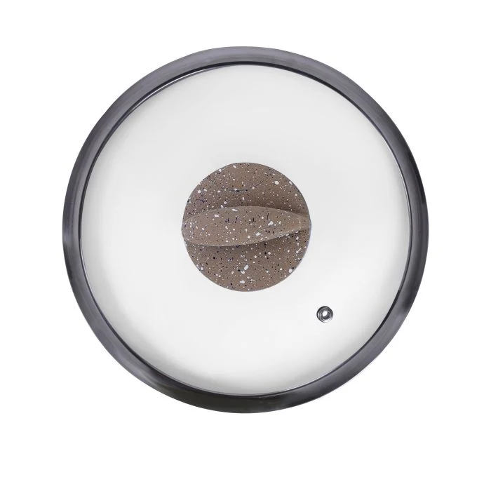 Royalford RF9470BGE Smart Granite Series Casserole | Forged Aluminium Body | 5-Layer Granite Coating | Soft-Touch Handles | Tempered Glass Lid with Wide Steel Frame - Image 5