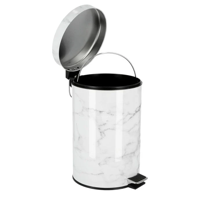 Royalford RF9581 5L Marble Design Dust Bin - Portable Light Weight Household Round Rubbish Bin with Ergonomic Design & Compact Lid | Comfortable Handle| Perfect for Bathroom, Kitchen, Office & More - Image 8