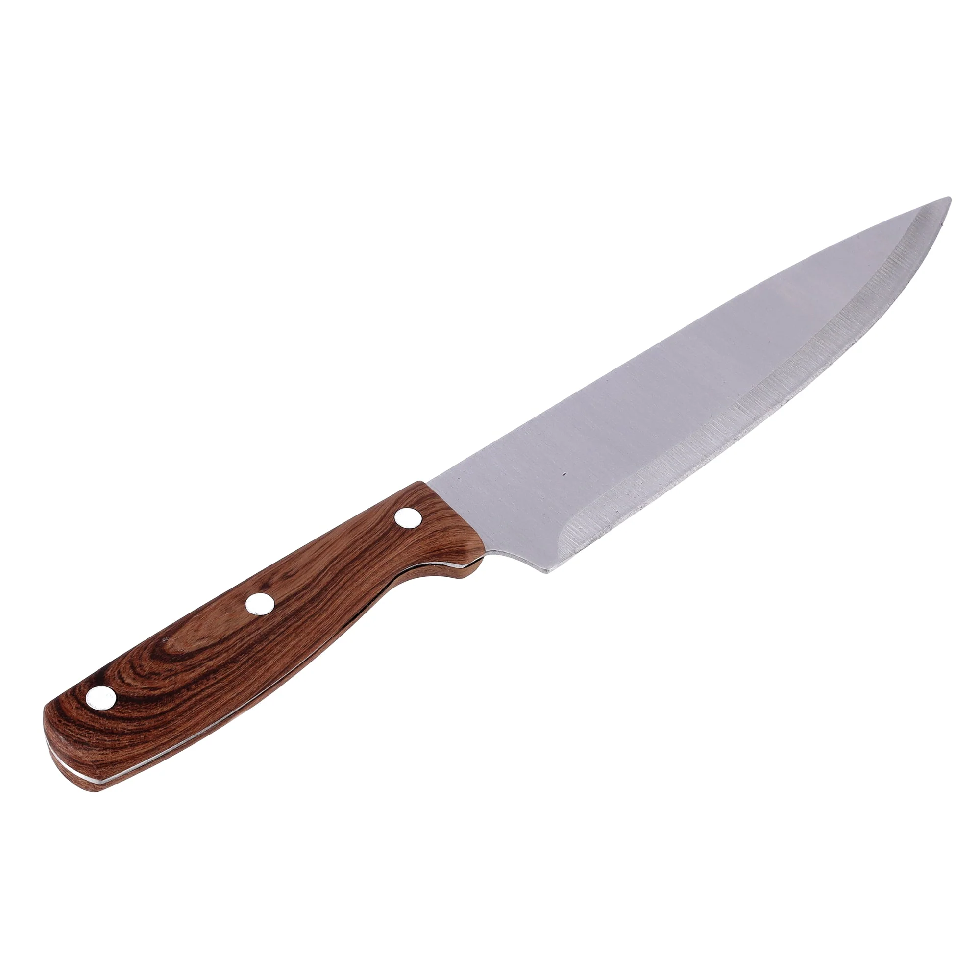 Royalford RF9659 8 Inch Stainless Steel Chef Knife | Wood Finish Handle | Sharp Professional Kitchen Cutting Knife for Chopping Slicing Dicing Meat, Fish & Vegetables