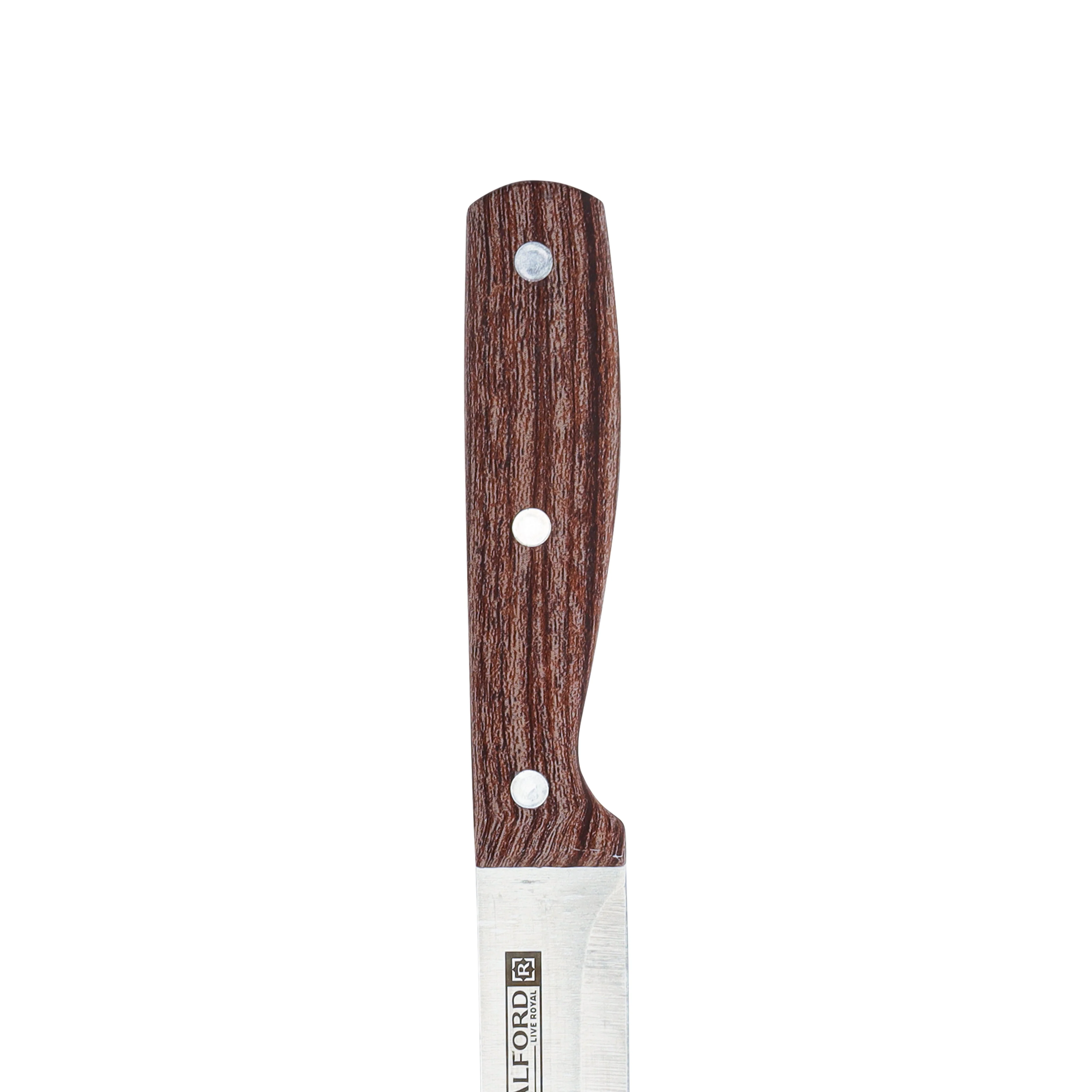 Royalford RF9661 8 Inch Stainless Steel Slicer Knife | Wooden Handle| Sharp Professional Kitchen Knife for Meat, Fish & Vegetable Slicing | Perfect For Daily Cutting Task - Image 4