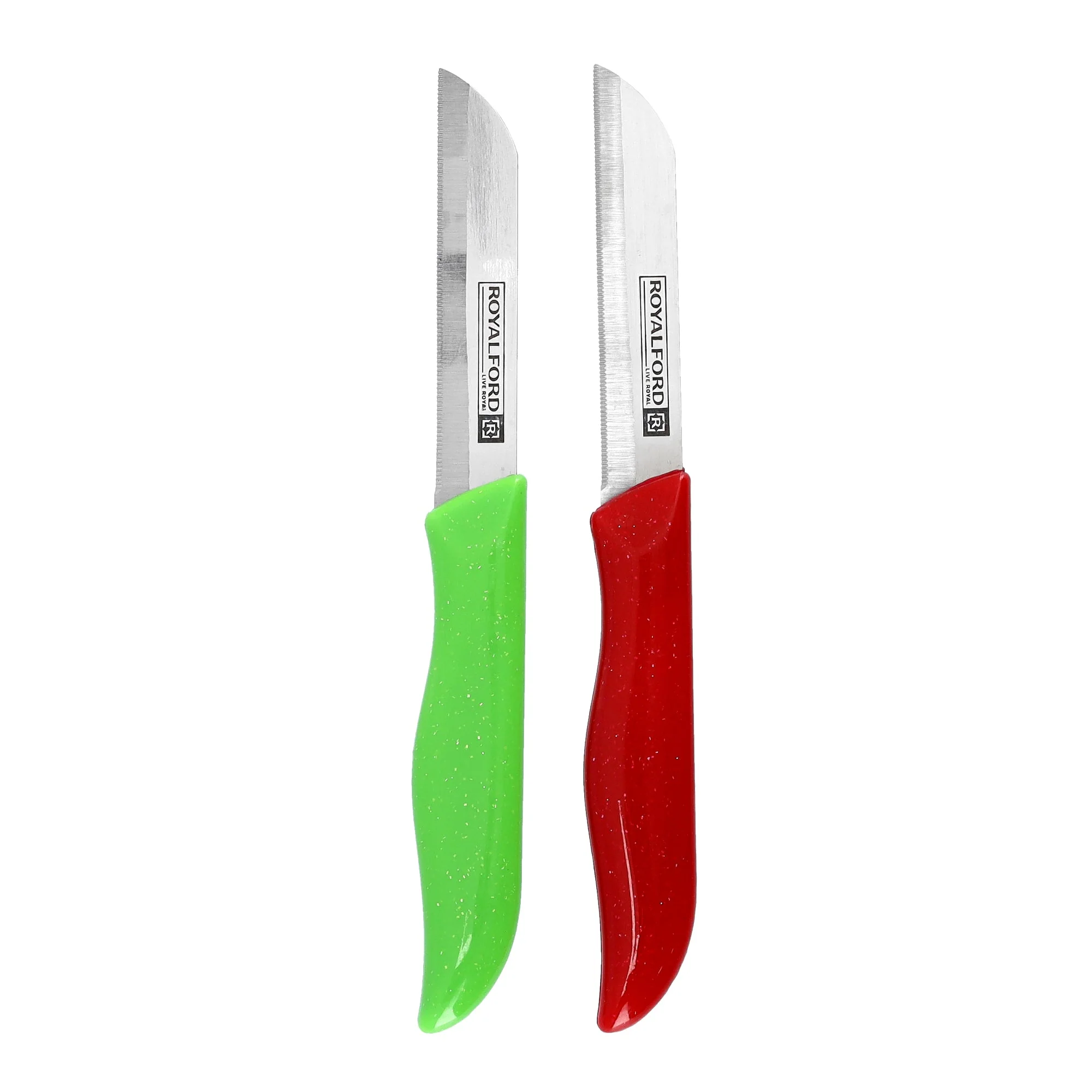 Royalford RF9686 2 Pcs Fruit Knife Set | Stainless Steel Blades | Sharp Fruit & Vegetable Knives | Ergonomic Polypropylene Handles for Daily Kitchen Cutting Tasks - Image 2