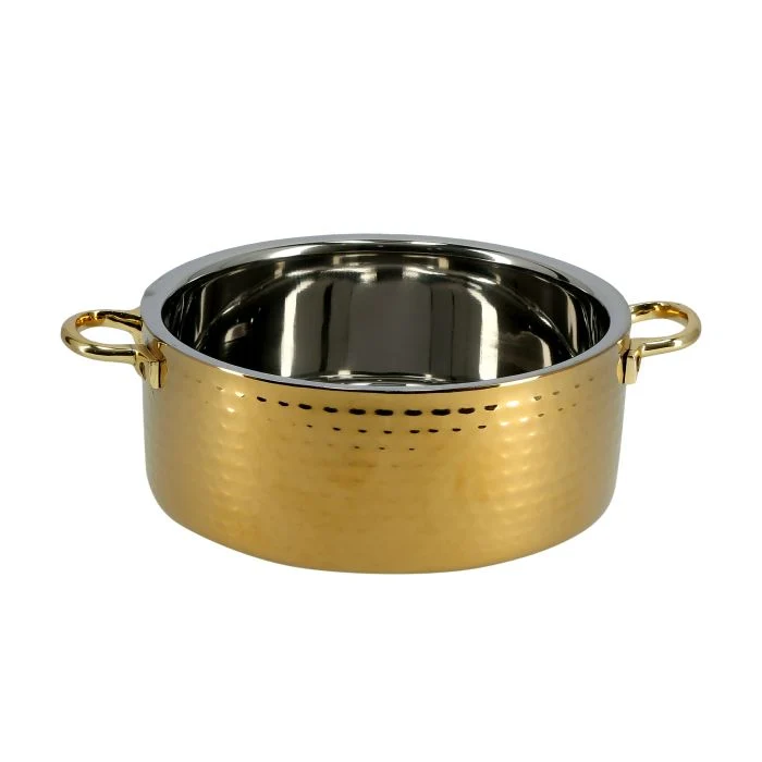 Royalford RF9722 4L Stainless Steel Monarch Dome Hot Pot | Insulated Serving Dish with Lid | Comfortable Handle | Ideal Catering, Storage Saver for Everyday Use | Keeps Food Warm or Cold (Gold) - Image 4