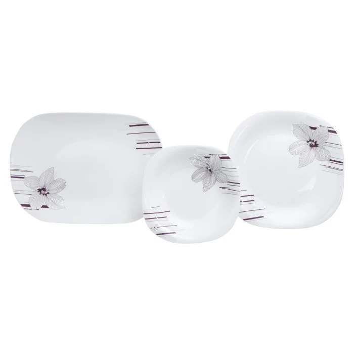 Royalford RF9758 71Pcs Opal Ware Dinner Set - Floral Design Plates, Bowls, Spoons & Salt & Pepper Set | Comfortable Handling | Ideal for Everyday Use, Family Get- Together, Restaurant, Banquet (Multi Colour) - Image 2