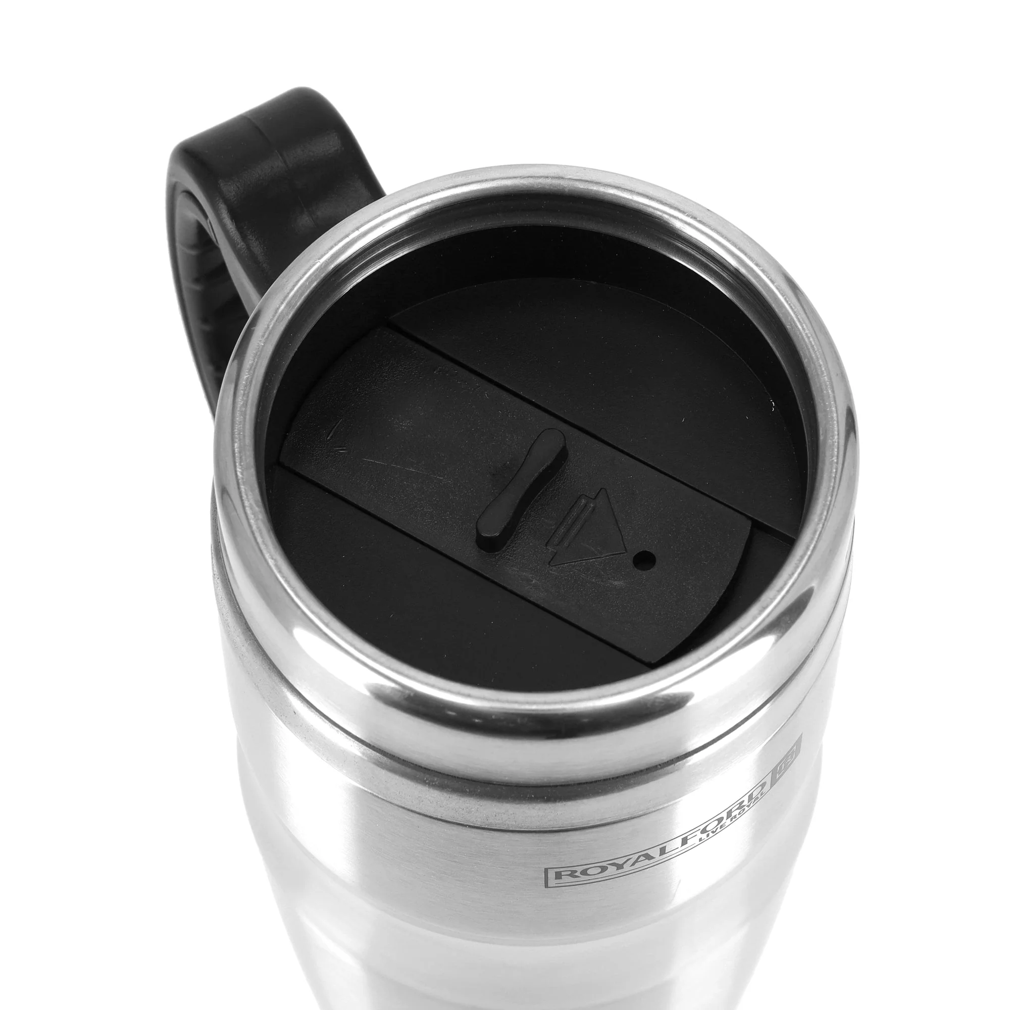 Royalford RF9817 Double Wall Stainless Steel Travel Mug 480ml | Ergonomic Handle | BPA Free Insulated Mug for Hot and Cold Beverages, Office, Travel and Daily Use - Image 4