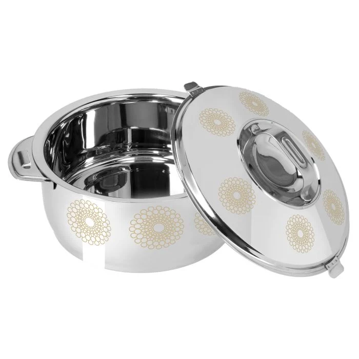 Royalford Salwa Double Wall Stainless Steel Hot Pot 4000ML - Portable Extra Deep Hot Pot | Serving Dishes with Lids | Twist Lock | Hot Food Storage & Warmers Pots| Storage Saver for Everyday Use - Image 3
