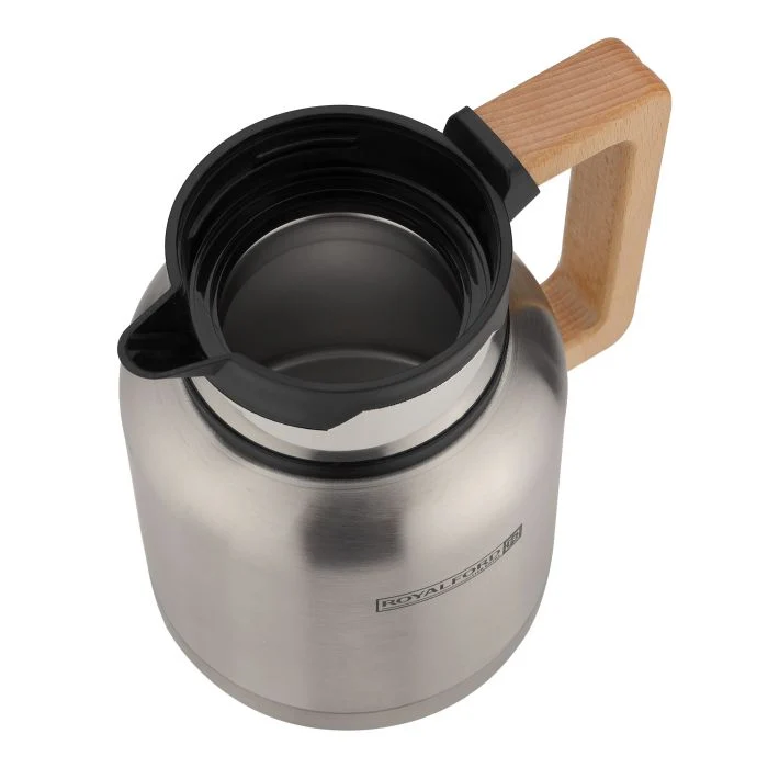 Stainless Steel Vacuum Jug with Wooden Handle, 1.5L, RF10171 | Thermal Insulated Airpot | Keep Drinks Hot & Cold up to Hours | Portable & Leak Proof Thermal Flask - Image 3