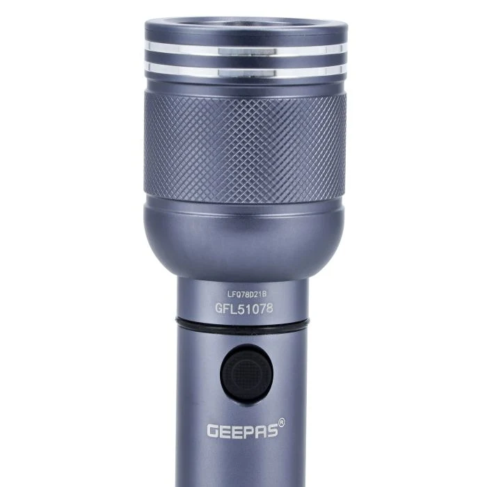 Waterproof LED Flashlight, USB Rechargeable, GFL51078 | Aircraft Aluminium Alloy Body | 4hrs of Working | 3.7V 3000mAh Li-Ion Battery | 2000m Range | Indoor/Outdoor Use - Image 3